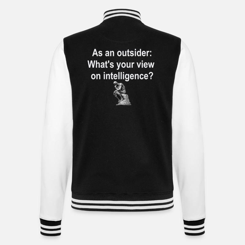 Outsider on Intelligence - College Sweat Jacket - black/white