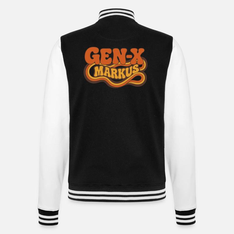 Gen-X Markus Retro Logo - College Sweat Jacket - black/white