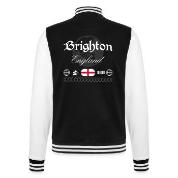 Brighton England Streetwear Reise Souvenir - College-Sweatjacke - Schwarz/Weiß - Hinten - Marisol (170cm)
