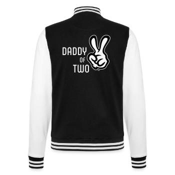 Daddy Of Two (Papa / Father / Victory / NEG 2C) - College Sweat Jacket - black/white - Back - Marisol (170cm)