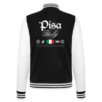 Pisa Italien Streetwear Reise Souvenir - College-Sweatjacke - Schwarz/Weiß - Hinten - Marisol (170cm)