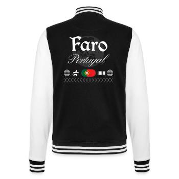 Faro Portugal Streetwear Reise Souvenir - College-Sweatjacke - Schwarz/Weiß - Hinten - Marisol (170cm)