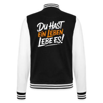 Lebe dein Leben - College-Sweatjacke - Schwarz/Weiß - Hinten - Marisol (170cm)