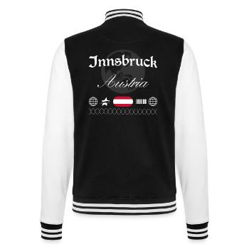 Innsbruck Österreich Streetwear Reise Souvenir - College-Sweatjacke - Schwarz/Weiß - Hinten - Marisol (170cm)