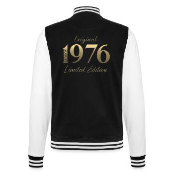 50. Geburtstag Geschenk Original August 1976 - College-Sweatjacke - Schwarz/Weiß - Hinten - Marisol (170cm)