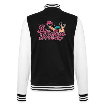 Burlesque Forever: Vintage Pin-Up Beauty - College Sweat Jacket - black/white - Back - Marisol (170cm)