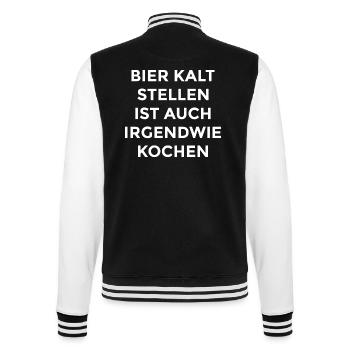 Bier Party Shirt  - College-Sweatjacke - Schwarz/Weiß - Hinten - Marisol (170cm)