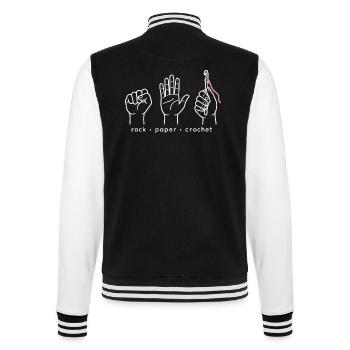 Stein Papier Häkeln - College-Sweatjacke - Schwarz/Weiß - Hinten - Marisol (170cm)