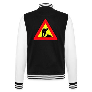 men at work - College-Sweatjacke - Schwarz/Weiß - Hinten - Marisol (170cm)