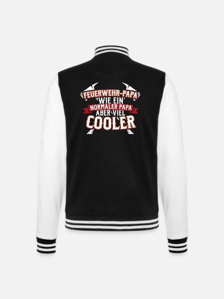 Feuerwehr Papa - College-Sweatjacke - Schwarz/Weiß