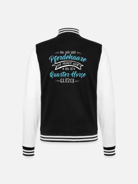 Glitzer Quarter Horse - College-Sweatjacke - Schwarz/Weiß