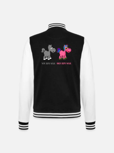 Vor dem Yoga/nach dem Yoga Geschenk - College-Sweatjacke - Schwarz/Weiß