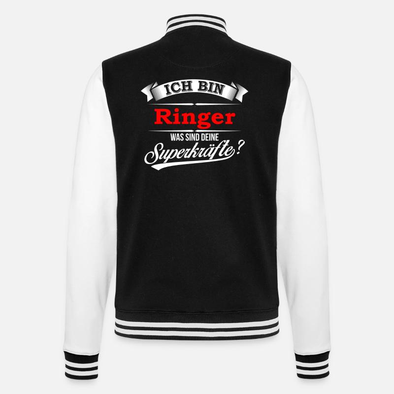 Ringer Ringerin Ringen Ringkampf Superkräfte - College-Sweatjacke - Schwarz/Weiß