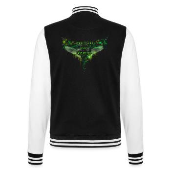 Love Life / Stay Vegan [green] - College Sweat Jacket - black/white - Back - Marisol (170cm)