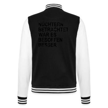 Nuechtern - College-Sweatjacke - Schwarz/Weiß - Hinten - Marisol (170cm)