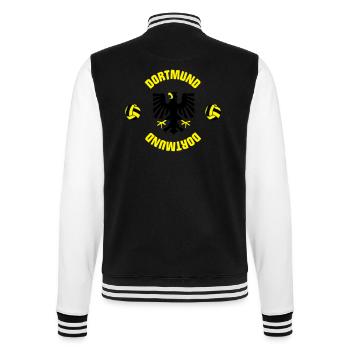 Dortmund (ID: 001013) - College-Sweatjacke - Schwarz/Weiß - Hinten - Marisol (170cm)