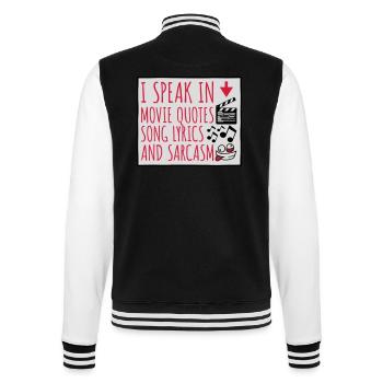 speak lyrics and sarcasm - College Sweat Jacket - black/white - Back - Marisol (170cm)