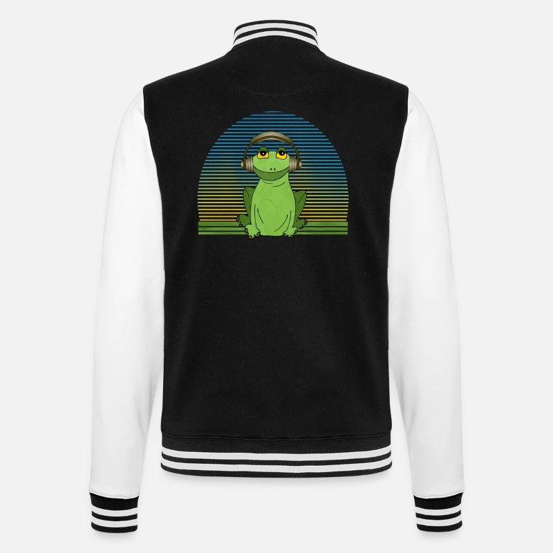 Frosch - College-Sweatjacke - Schwarz/Weiß