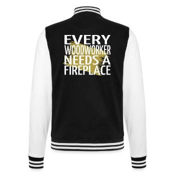 drôles d’artisans design charpentier citations t-shirts - Veste Teddy - noir/blanc - Dos - Marisol (170cm)
