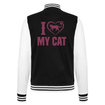 Katze Liebe Love Tier Geschenk Pet Cats Mom Tshirt - College-Sweatjacke - Schwarz/Weiß - Hinten - Marisol (170cm)