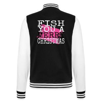 bass fishing funny dinosaur tshirt axie couples - College-Sweatjacke - Schwarz/Weiß - Hinten - Marisol (170cm)