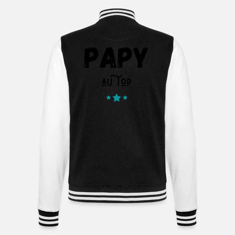 papy au top idée cadeau - Veste Teddy - noir/blanc