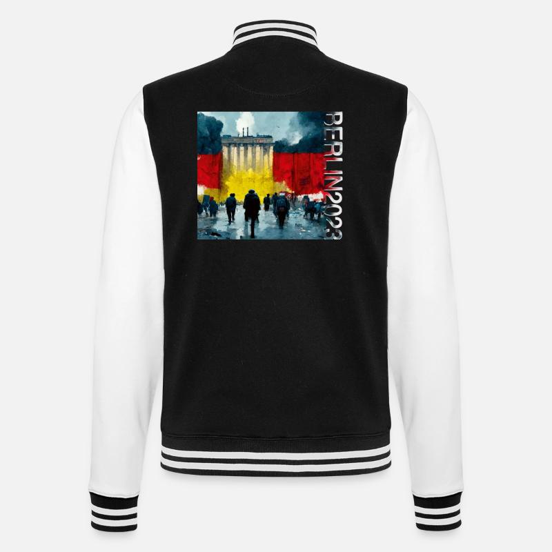 Berlins neue Mitte 192 - College-Sweatjacke - Schwarz/Weiß
