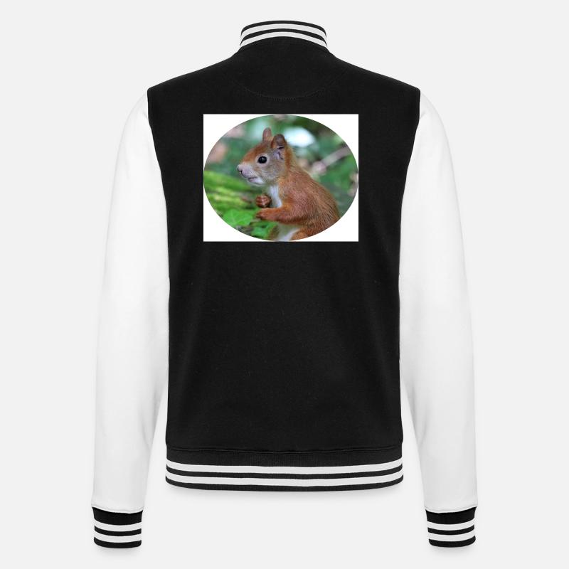 Eichhörnchen, Isibat - College-Sweatjacke - Schwarz/Weiß