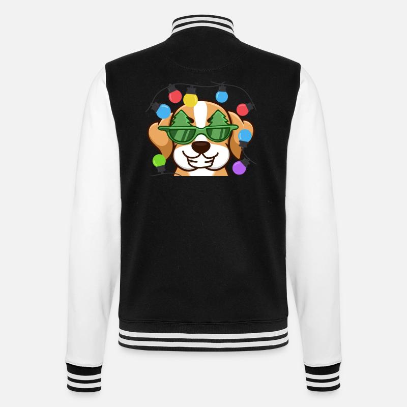 Weihnachtsbeagle - College-Sweatjacke - Schwarz/Weiß