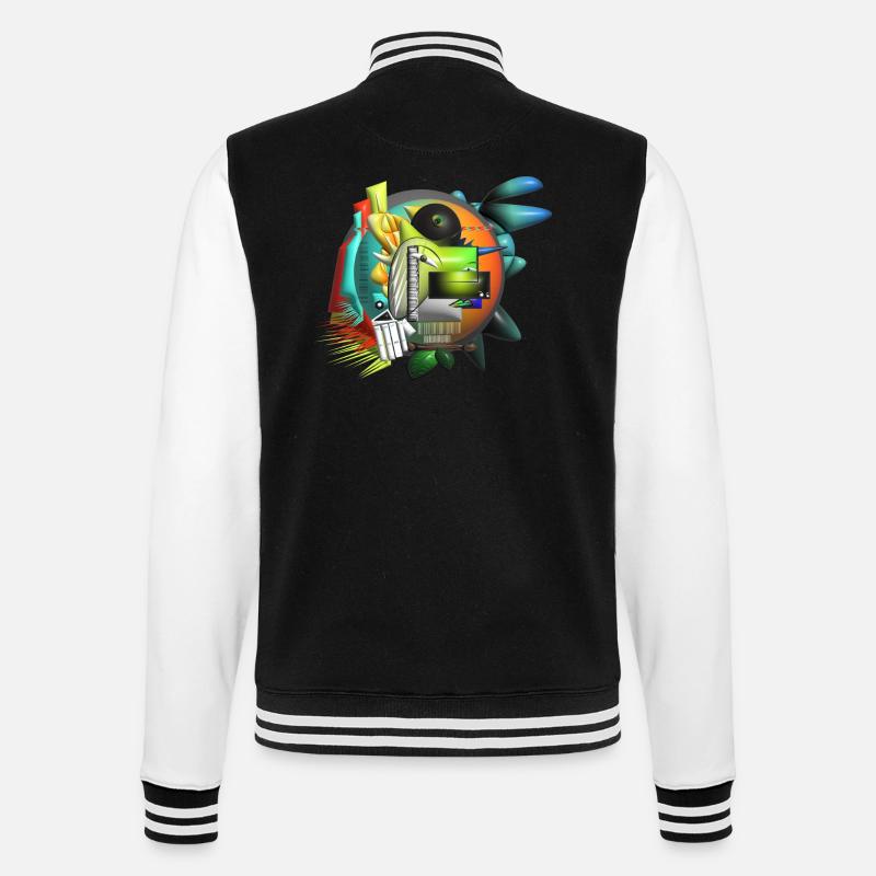 Abstrakte Kunst Kubismus - College-Sweatjacke - Schwarz/Weiß
