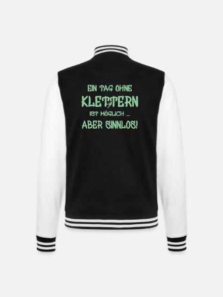 Kletterer Boulderer klettern bouldern - College-Sweatjacke - Schwarz/Weiß