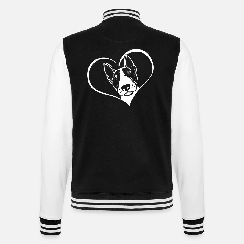 Bull Terrier miniature dans le cœur - Veste Teddy - noir/blanc