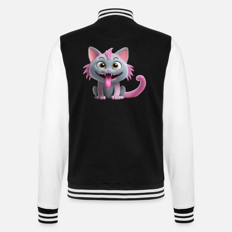 Chat monstre effrayant et mignon - Veste Teddy - noir/blanc