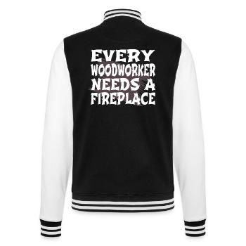 lumberjack happy chainsaw carpenter birthday love - College Sweat Jacket - black/white - Back - Marisol (170cm)