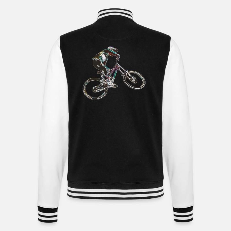 MTB-Abfahrt - College-Sweatjacke - Schwarz/Weiß