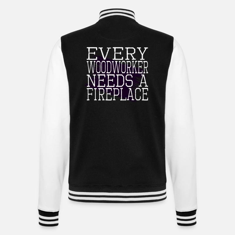 Axes Funny Carpenter Cabinetmaker Lumber - College Sweat Jacket - black/white