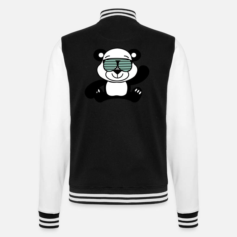pandabär cool - College-Sweatjacke - Schwarz/Weiß