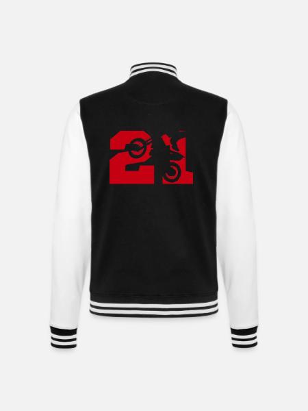 Moto 21 Biker - College-Sweatjacke - Schwarz/Weiß