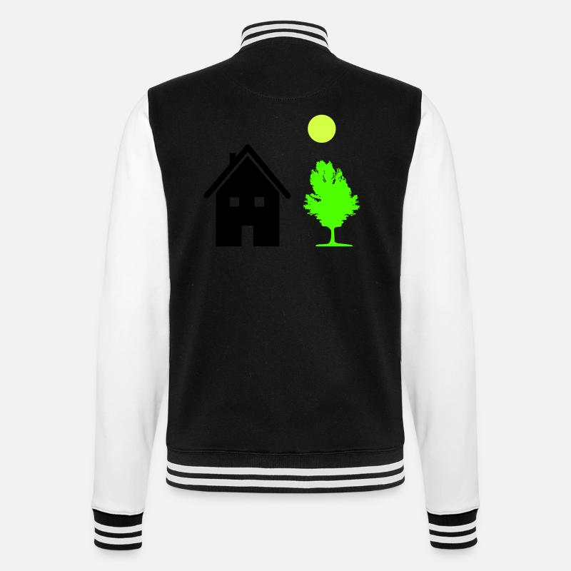 haus baum - College-Sweatjacke - Schwarz/Weiß