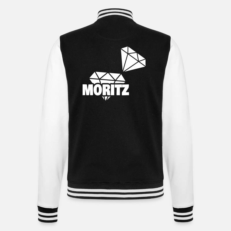 Moritz - College-Sweatjacke - Schwarz/Weiß