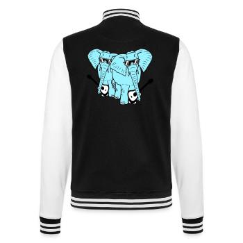 2 Gitarren Elefanten Süße Zwei Freunde Band Team - College-Sweatjacke - Schwarz/Weiß - Hinten - Marisol (170cm)