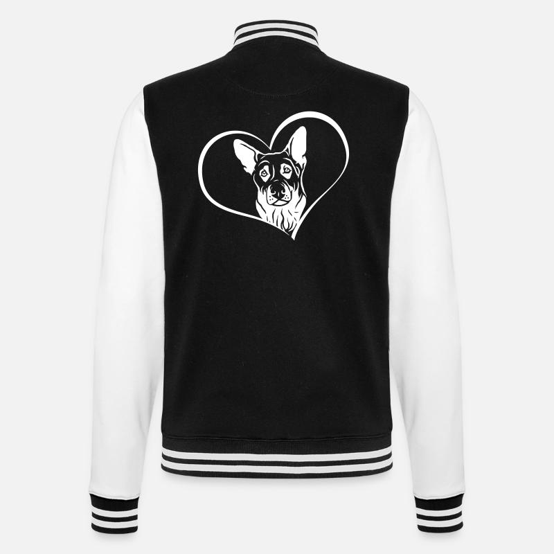 Schäferhund im Herz - College-Sweatjacke - Schwarz/Weiß