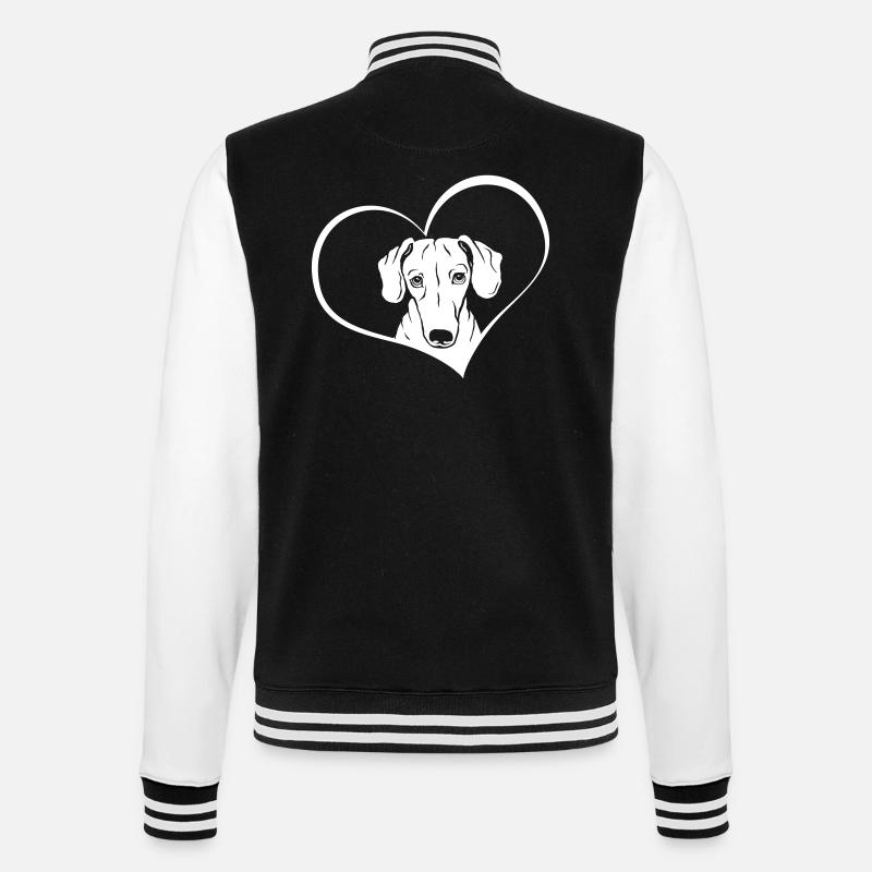 Teckel dans le cœur - Veste Teddy - noir/blanc
