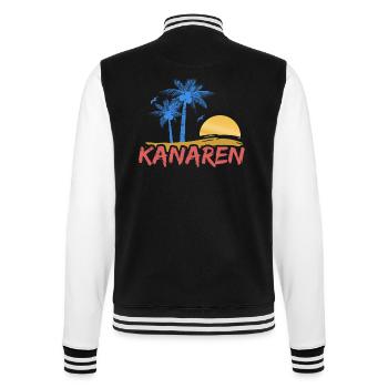 Canary Islands Beach - College Sweat Jacket - black/white - Back - Marisol (170cm)