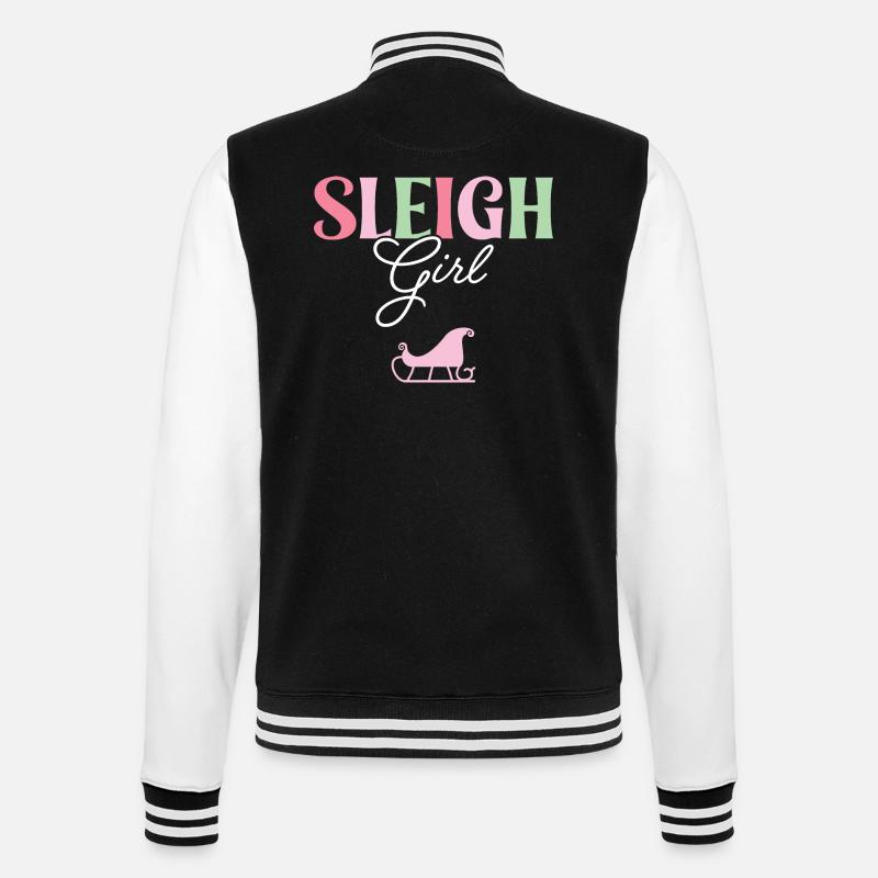 Schlittenmädchen - College-Sweatjacke - Schwarz/Weiß