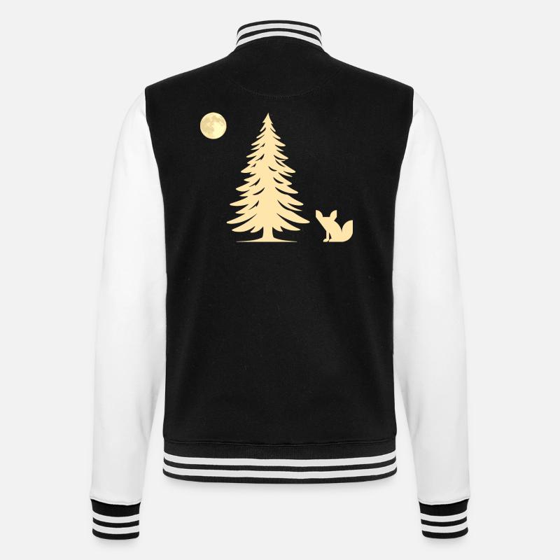 Fuchs im Wald - Geschenkidee - College-Sweatjacke - Schwarz/Weiß