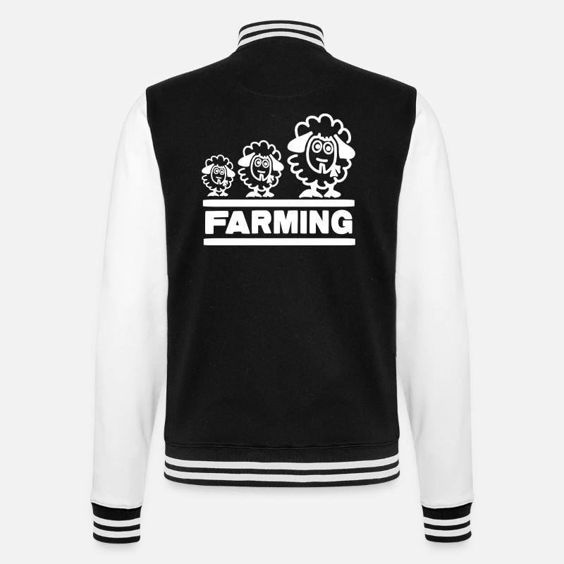 Landwirtschaftsbauer Evolution Schafe - College-Sweatjacke - Schwarz/Weiß