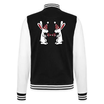 2 Hasen Geburtstag Team Geschenk Tröte Party Hut - College-Sweatjacke - Schwarz/Weiß - Hinten - Marisol (170cm)
