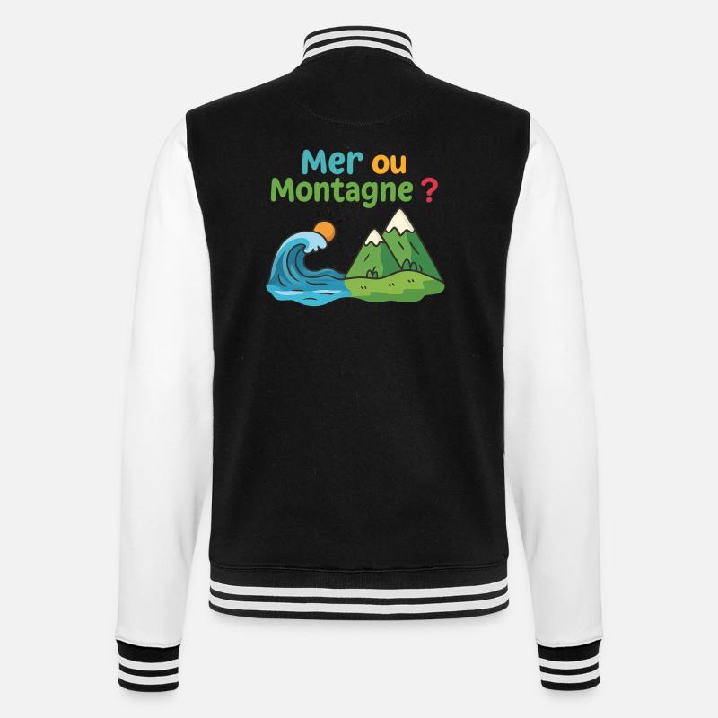 Meer oder Berg - College-Sweatjacke - Schwarz/Weiß