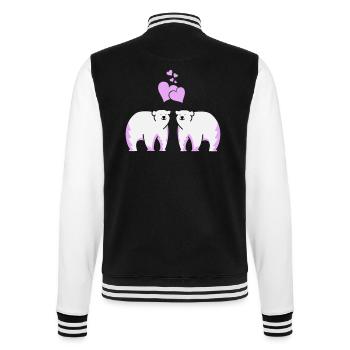 Eisbären verliebt - College-Sweatjacke - Schwarz/Weiß - Hinten - Marisol (170cm)